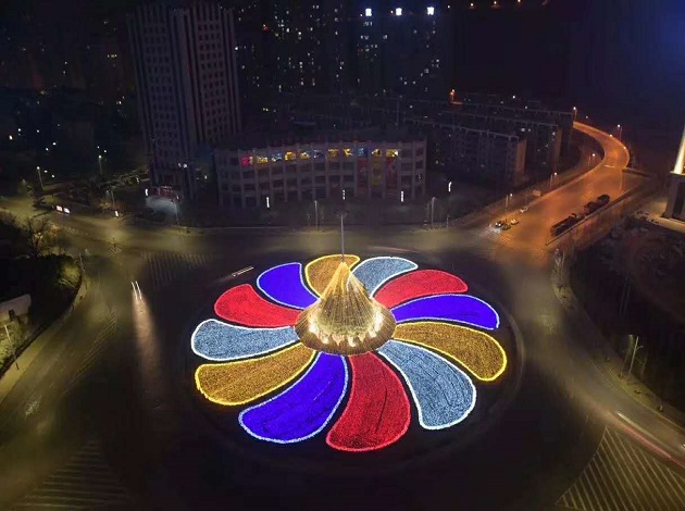 2018年春节行政中心转盘亮化1